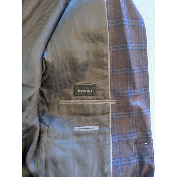 Emporio Armani G-Line Plaid Wool Super 130's Mens Sports Coat Sz 50 EU 40 US - Picture 7 of 10